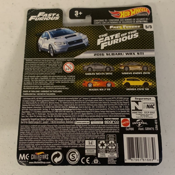 Hot Wheels Fast & Furious Fast Tuners 2016 Subaru WRX STI White - Picture 2 of 2